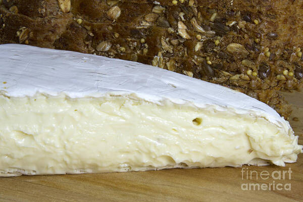 Brie Art Print featuring the photograph Brie and Bread by Karen Foley