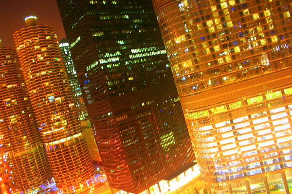 Cityscape Art Print featuring the photograph Bright lights of Chicago by Julie Lueders 