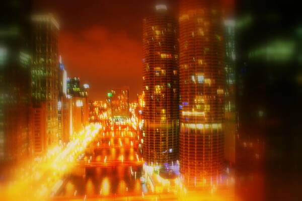 Cityscape Art Print featuring the photograph Bright Lights of Uptown by Julie Lueders 