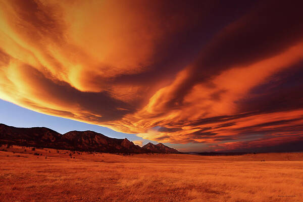 Brilliance Art Print featuring the photograph Brilliance Over Boulder by Brian Gustafson