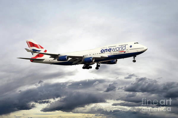 British Airways Art Print featuring the digital art British Airways 747 G-CIVI by Airpower Art