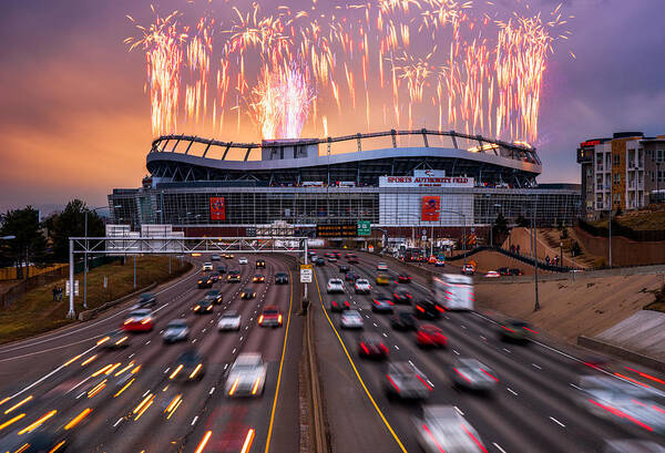 Denver Art Print featuring the photograph Broncos Win AFC Championship Game 2016 by Darren White