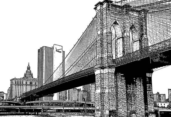 Brooklyn Bridge Art Print featuring the photograph Brooklyn Bridge 1.1 by Frank Mari