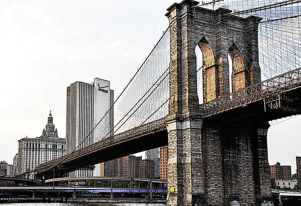 Brooklyn Bridge Art Print featuring the photograph Brooklyn Bridge 1.2 by Frank Mari