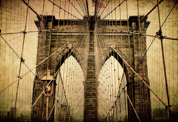 Bridge Art Print featuring the photograph Brooklyn Bridge Nostalgia by Jessica Jenney