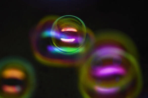 Bubbles Art Print featuring the photograph Bubble Magic by Laura Mountainspring