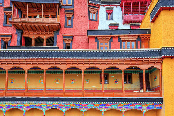 Asia Art Print featuring the photograph Buddhist monastery building by Alexey Stiop