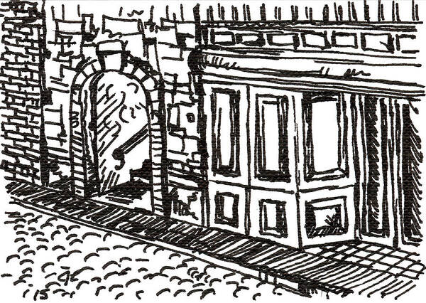 Building Art Print featuring the drawing Buildings 2 2015 - ACEO by Joseph A Langley