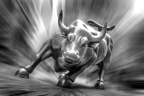 Charging Bull Art Print featuring the photograph Bull Market by Az Jackson