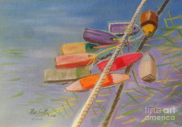 Pastels Art Print featuring the pastel Buoys by Rae Smith