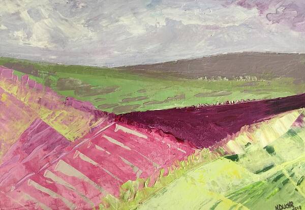 Original Art Print featuring the painting Burgundy Fields by Norma Duch