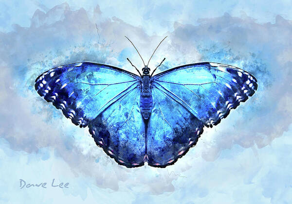 Butterfly Art Print featuring the mixed media Butterfly, Flutter By by Dave Lee