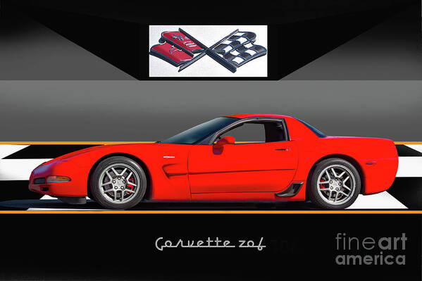 Auto Art Print featuring the photograph C5 Corvette ZO6 'Profile' I by Dave Koontz