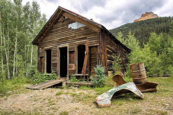 Abandoned Art Print featuring the photograph Cabin in the Mountains by Denise Bush