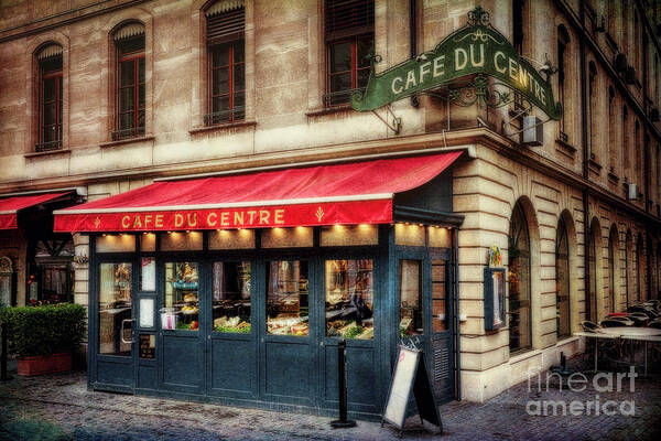 Geneva Art Print featuring the photograph Cafe du Centre by George Oze