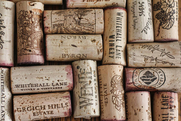Wine Art Print featuring the photograph California Corks by Nancy Ingersoll