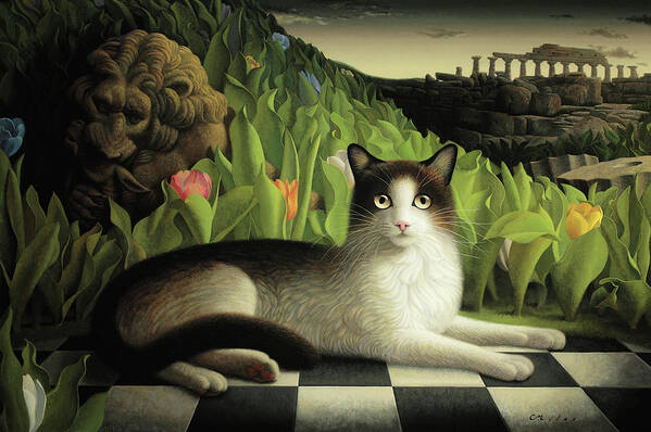 Cat Art Print featuring the painting Call of the Wild by Chris Miles