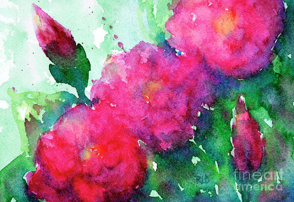 Camellia Art Print featuring the painting Camellia Abstract by Rebecca Davis