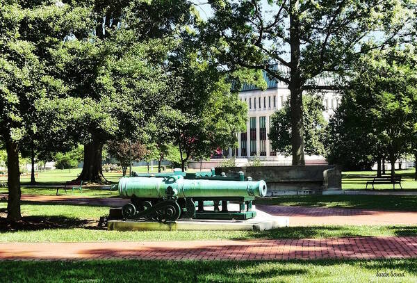 Naval Academy Art Print featuring the photograph Cannon Near Tecumseh Statue by Susan Savad