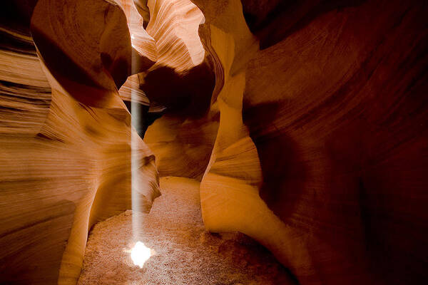 Antelope Canyon Art Print featuring the photograph Canyon Sunbeam by Mike Irwin