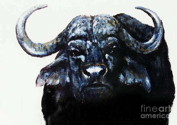 Buffalo Art Print featuring the painting Cape Buffalo by Hartmut Jager