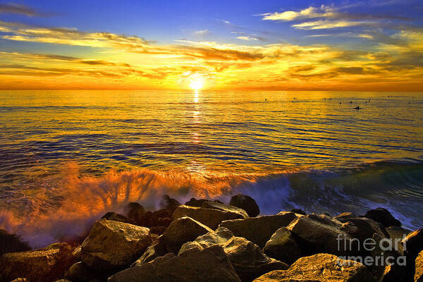 Carlsbad Art Print featuring the photograph Carlsbad Sunset by Daniel Knighton