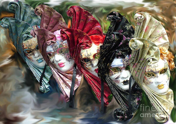 Carnival Masks Art Print featuring the photograph Carnival Masks Venice by Sheila Laurens