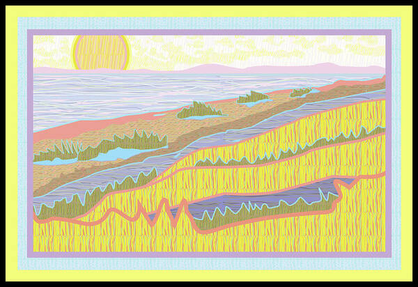 A Sunny Day At A Carolina Beach Art Print featuring the digital art Carolina Shores by Rod Whyte