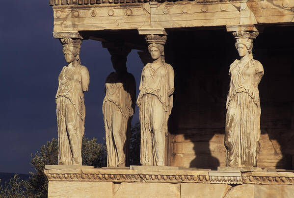 Greece Art Print featuring the photograph Caryatides at the Acropolis by Cliff Wassmann