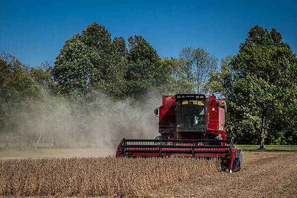 Axial Flow Art Print featuring the photograph Case IH Bean Harvest by Ron Pate
