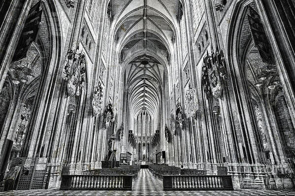 Black And White Art Print featuring the photograph Cathedral at Orleans France by Jack Torcello