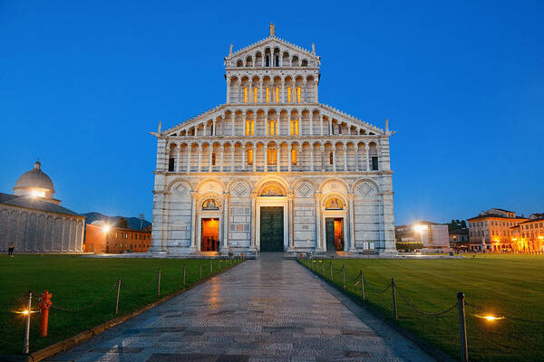 Pisa Art Print featuring the photograph Cathedral at Piazza dei Miracoli by Songquan Deng