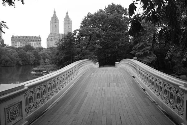 New York City Art Print featuring the photograph Central Park Bow Bridge with The San Remo by Christopher J Kirby