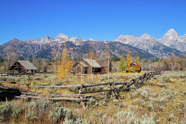 Tetons Art Print featuring the photograph Chapel view by Shirley Mitchell