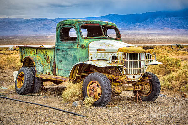 Death Valley Art Print featuring the photograph The Charles Manson Forgotten Getaway Truck by Mimi Ditchie