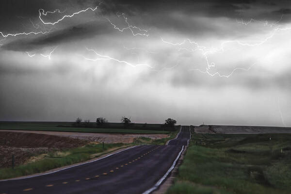 \boardroom Art\ Art Print featuring the photograph Chasing The Storm - BW and Color by James BO Insogna