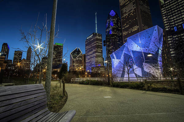 Maggie Daley Park Art Print featuring the photograph Chicago Skyline form Maggie Daley park at dusk by Sven Brogren