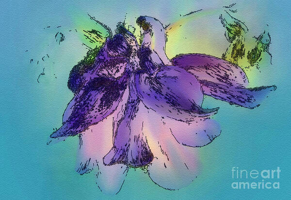 Digital Art Art Print featuring the photograph Chiffon flower by Elaine Manley