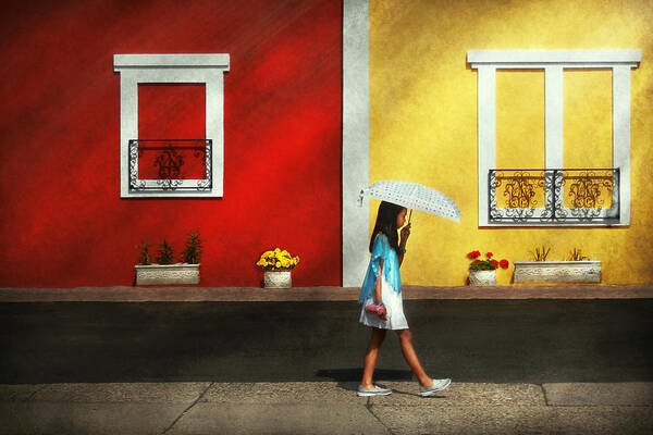 Child Art Print featuring the photograph Child - A bright sunny day by Mike Savad