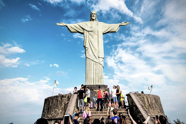 Statue Art Print featuring the photograph Christ the Redeemer Statue by Pravine Chester