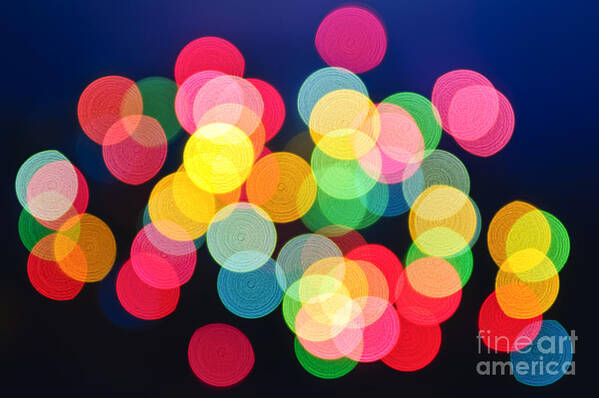 Blurred Art Print featuring the photograph Christmas lights abstract by Elena Elisseeva