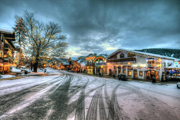 Hdr Art Print featuring the photograph Christmas on Main Street by Brad Granger