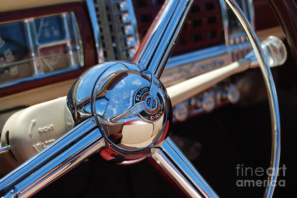 Classics Art Print featuring the photograph Chrysler Town and Country Steering Wheel by Larry Keahey