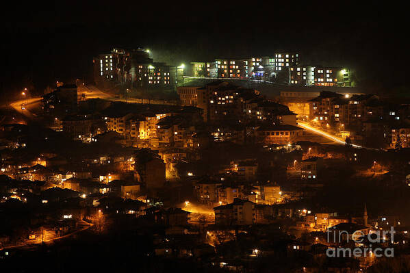 Night Art Print featuring the photograph City at night by Dimitar Hristov