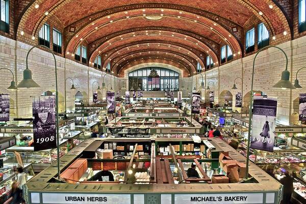 Cleveland Art Print featuring the photograph Classic Westside Market by Frozen in Time Fine Art Photography