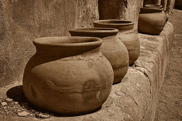 Antique Clay Pots Art Print featuring the photograph Clay Pots at Tumaca'cori Tnt by Theo O'Connor