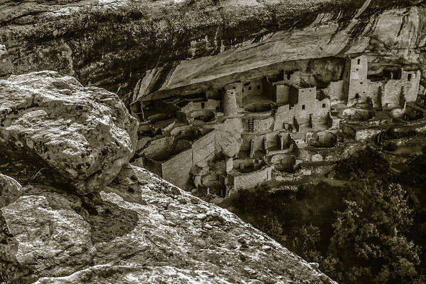 Mesa Verde National Park Art Print featuring the photograph Cliff House Sepia by Doug Scrima