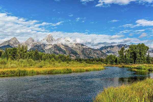 Clouds Art Print featuring the photograph Clouds Over The Grand Tetons by Yeates Photography