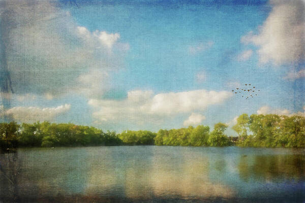 Clouds Art Print featuring the photograph Clouds Over The Lake by Cathy Kovarik