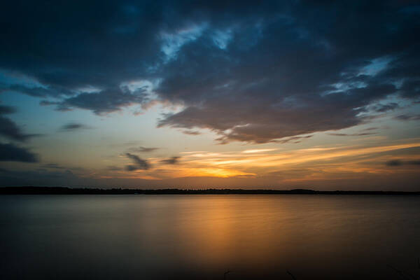 Clouds Art Print featuring the photograph Cloudy Lake Sunset by Todd Aaron